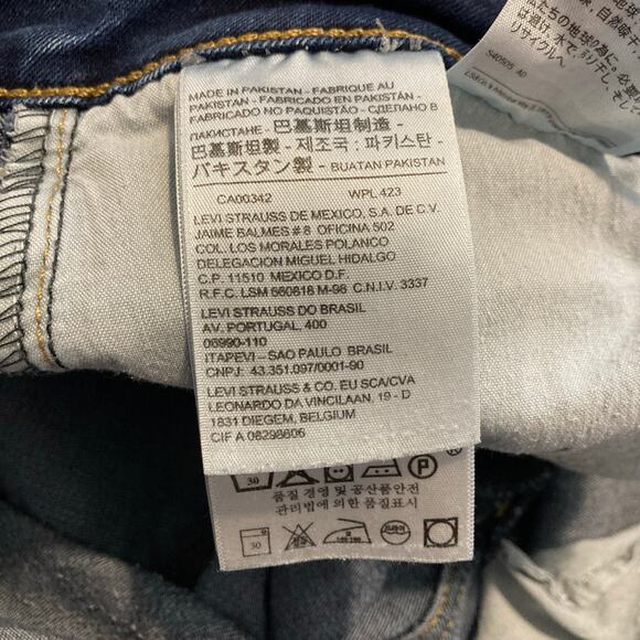 Levi’s 712 Slim Straight Leg Mid Rise Medium Blue Denim Wash Jeans Pants - Picture 10 of 12